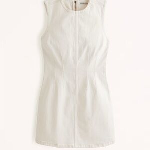 Women’s Abercrombie & Fitch Denim Mini Tank Dress LT White